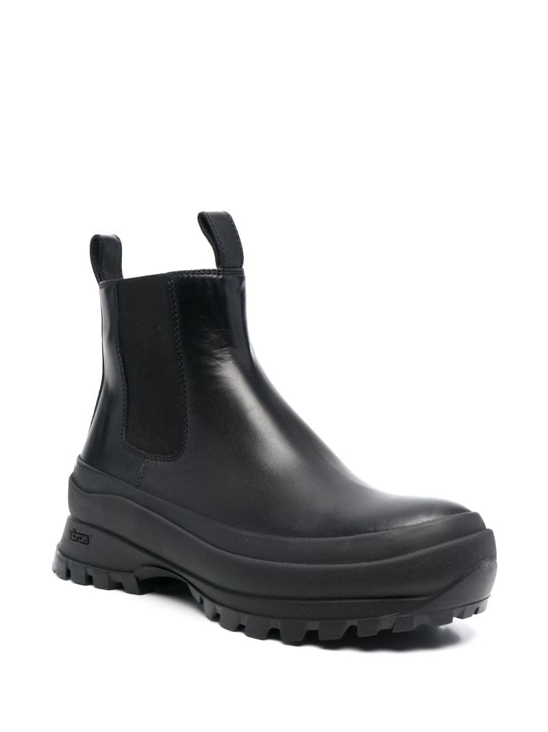 Black Leather Chelsea Boots