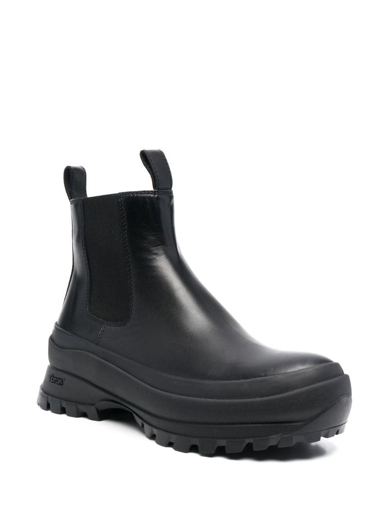 Black Leather Chelsea Boots