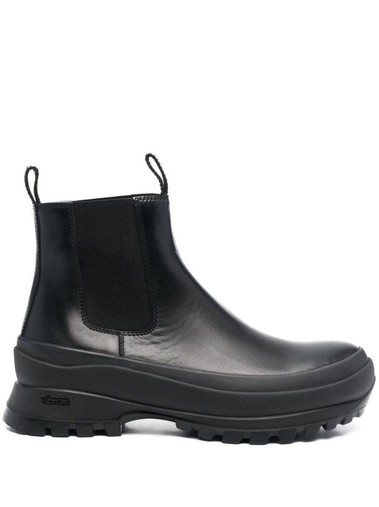 Black Leather Chelsea Boots