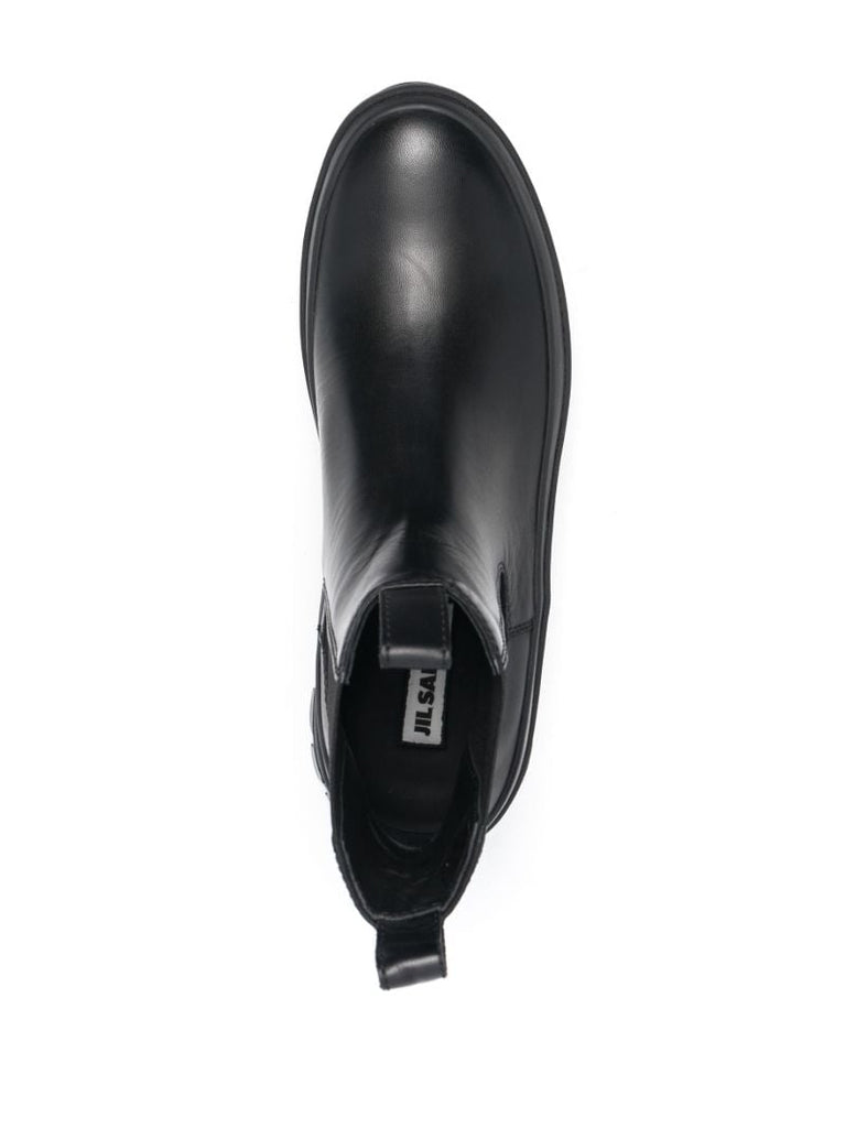 Black Leather Chelsea Boots
