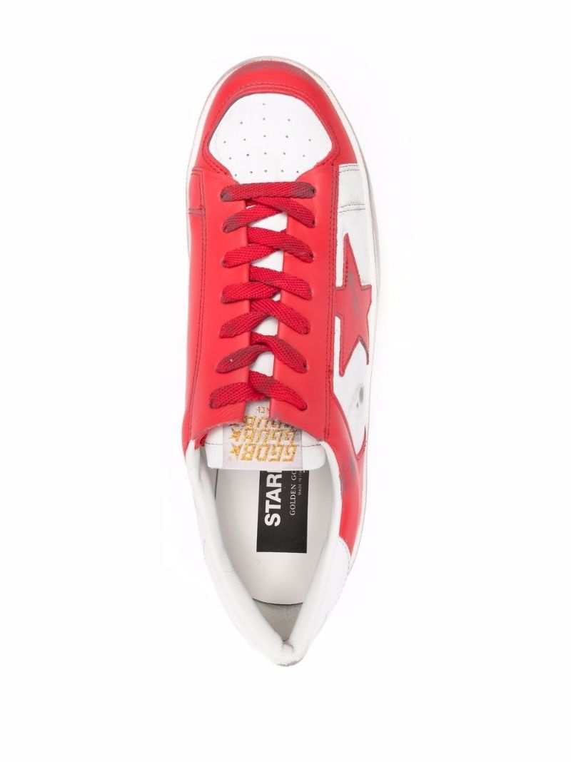 Red Stardan Low Top Leather Sneakers
