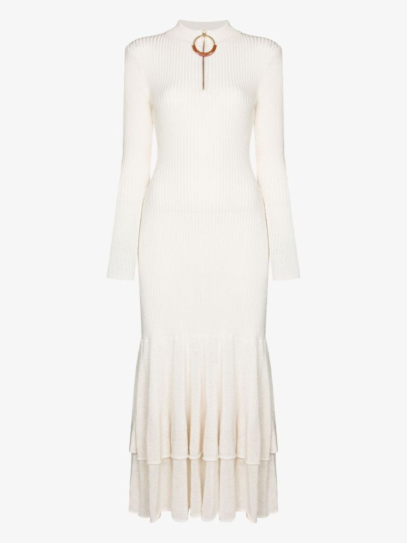 Pleated Cotton Midi Dress