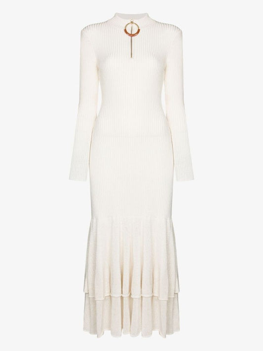 Pleated Cotton Midi Dress