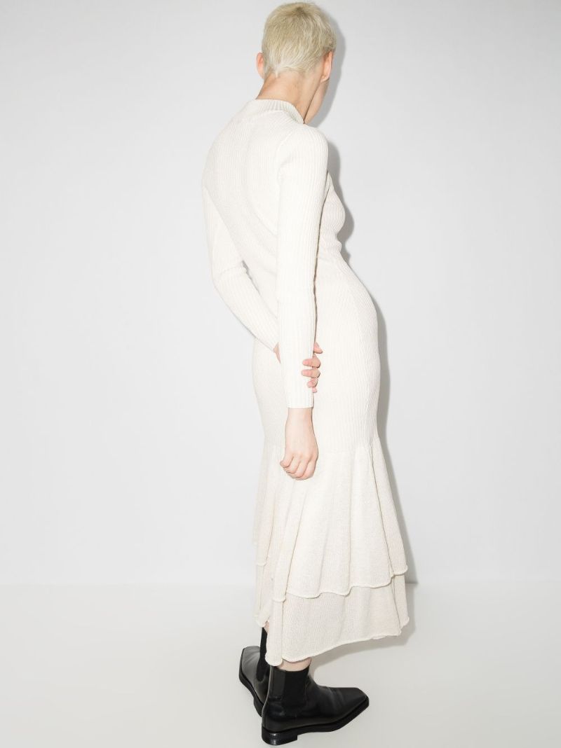 Pleated Cotton Midi Dress