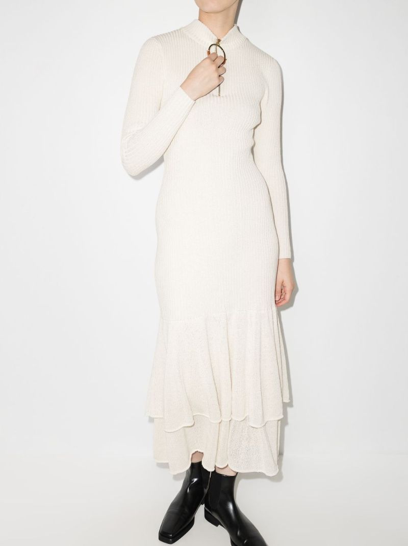 Pleated Cotton Midi Dress
