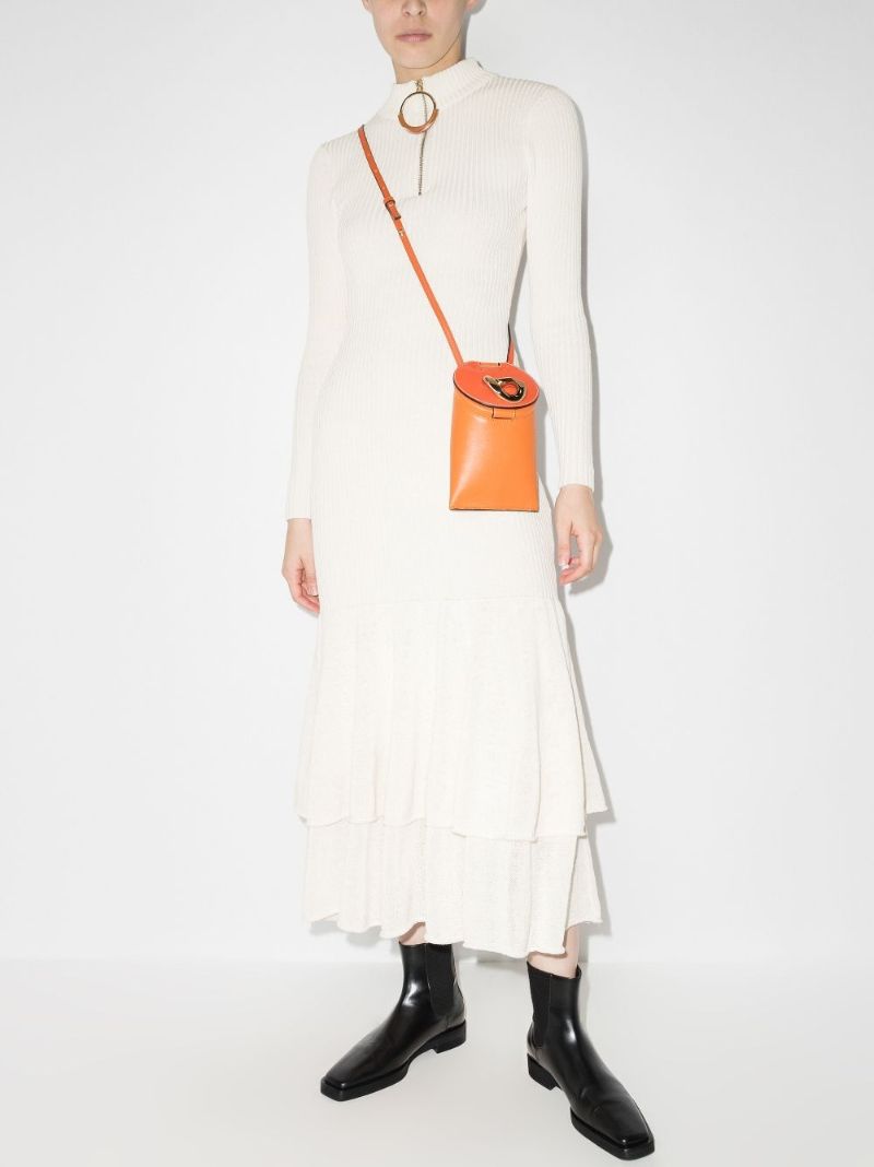 Pleated Cotton Midi Dress