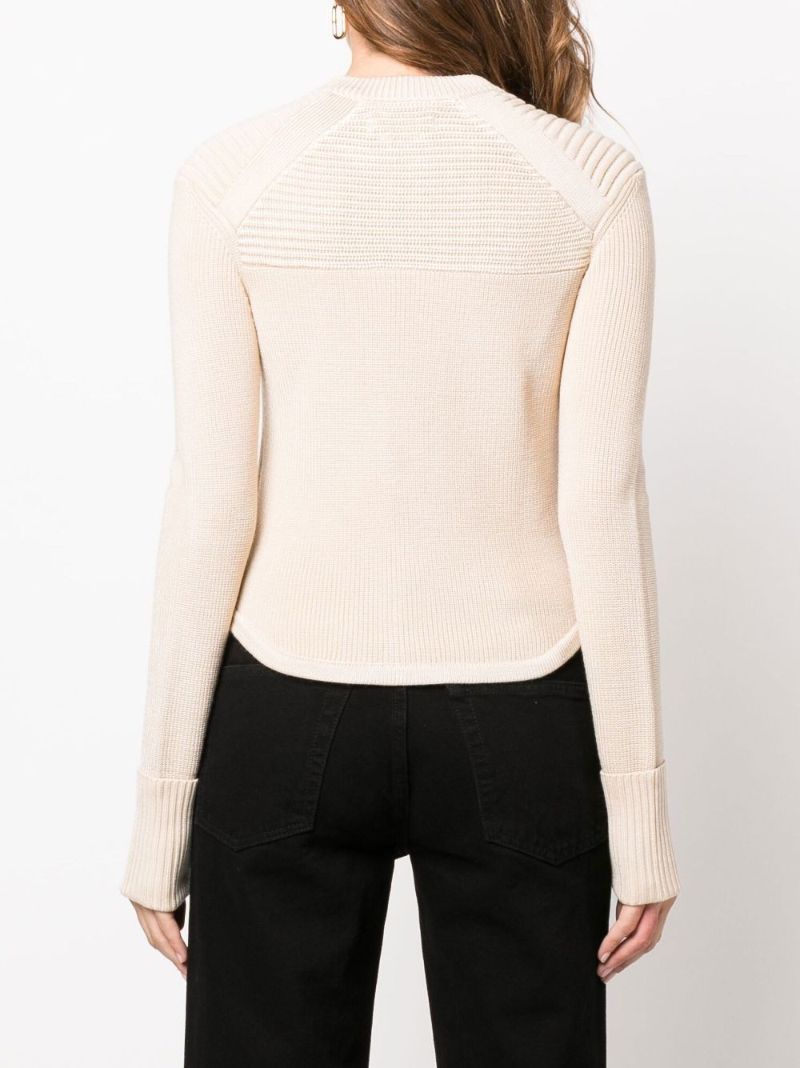 Neutral Doyle Button Knit Sweater