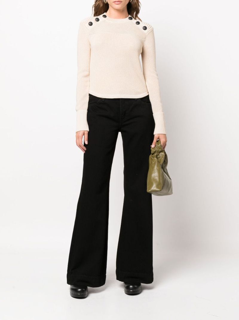 Neutral Doyle Button Knit Sweater