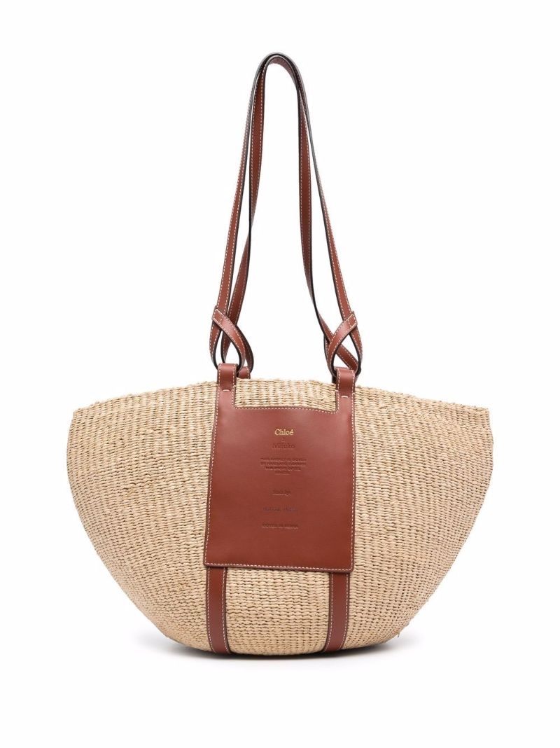 Neutral Straw Tote Bag