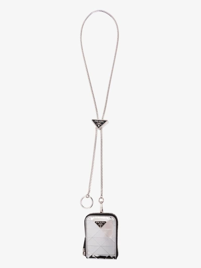 Silver Zip-up Leather Wallet