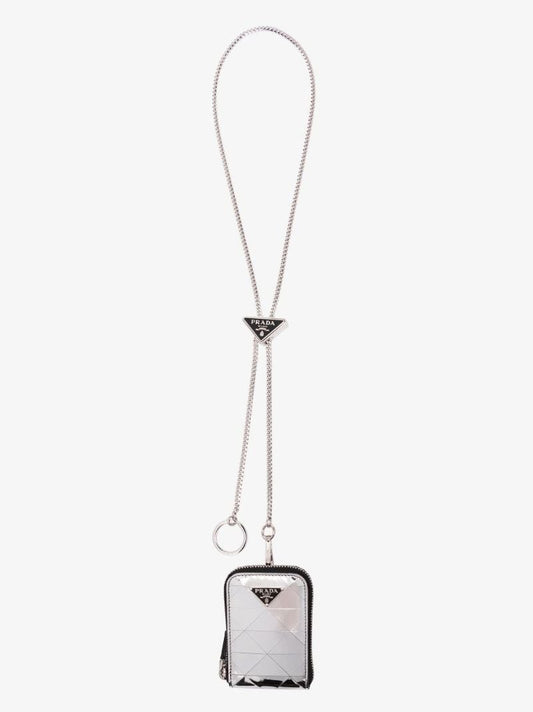 Silver Zip-up Leather Wallet