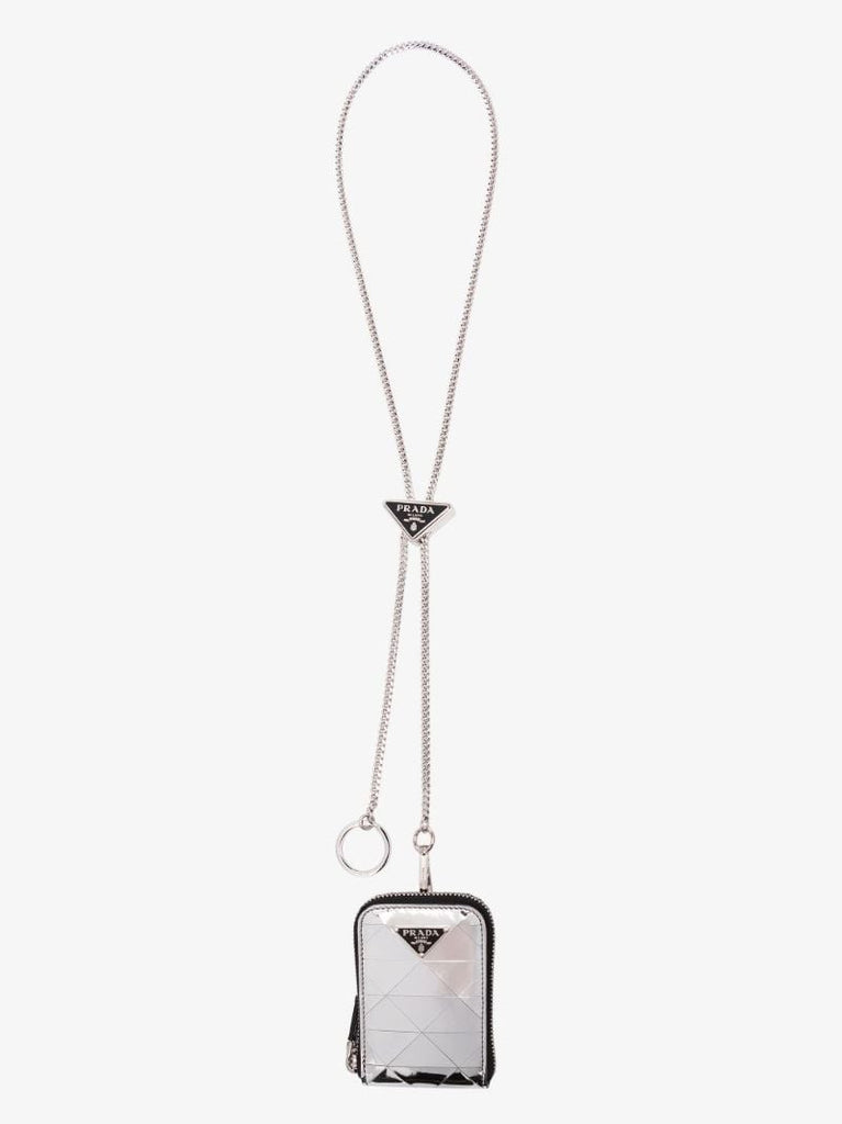 Silver Zip-up Leather Wallet