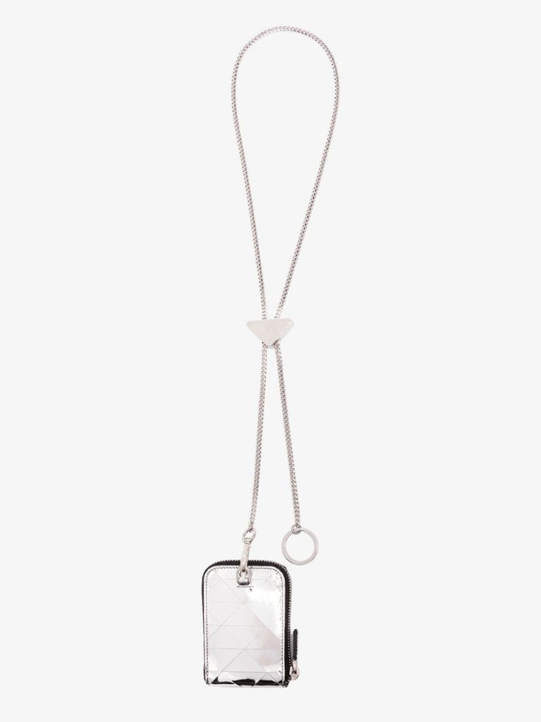 Silver Zip-up Leather Wallet