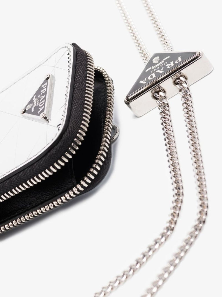 Silver Zip-up Leather Wallet