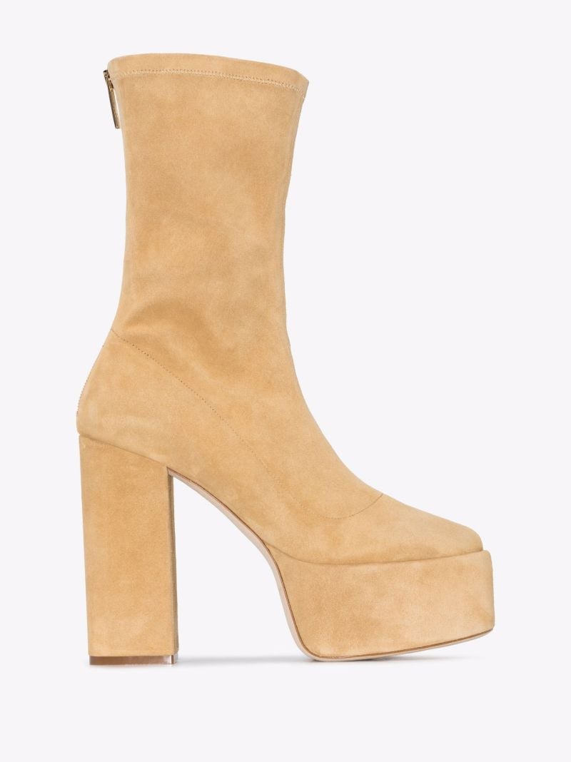 Neutral Lexy 130 Suede Platform Ankle Boots