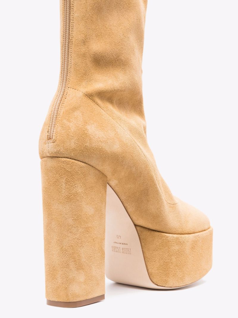 Neutral Lexy 130 Suede Platform Ankle Boots