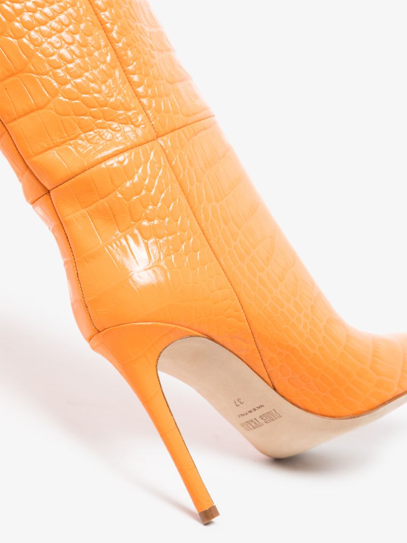 Orange 105 Knee-high Embossed Leather Boots