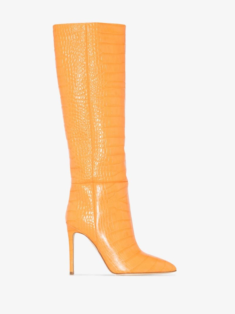 Orange 105 Knee-high Embossed Leather Boots