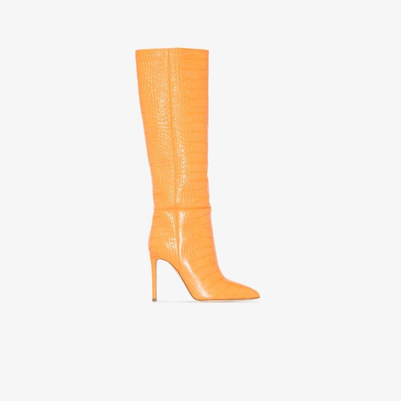 Orange 105 Knee-high Embossed Leather Boots
