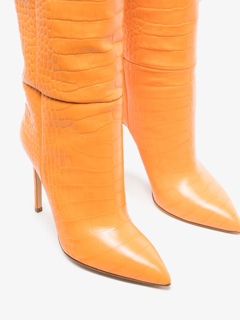 Orange 105 Knee-high Embossed Leather Boots