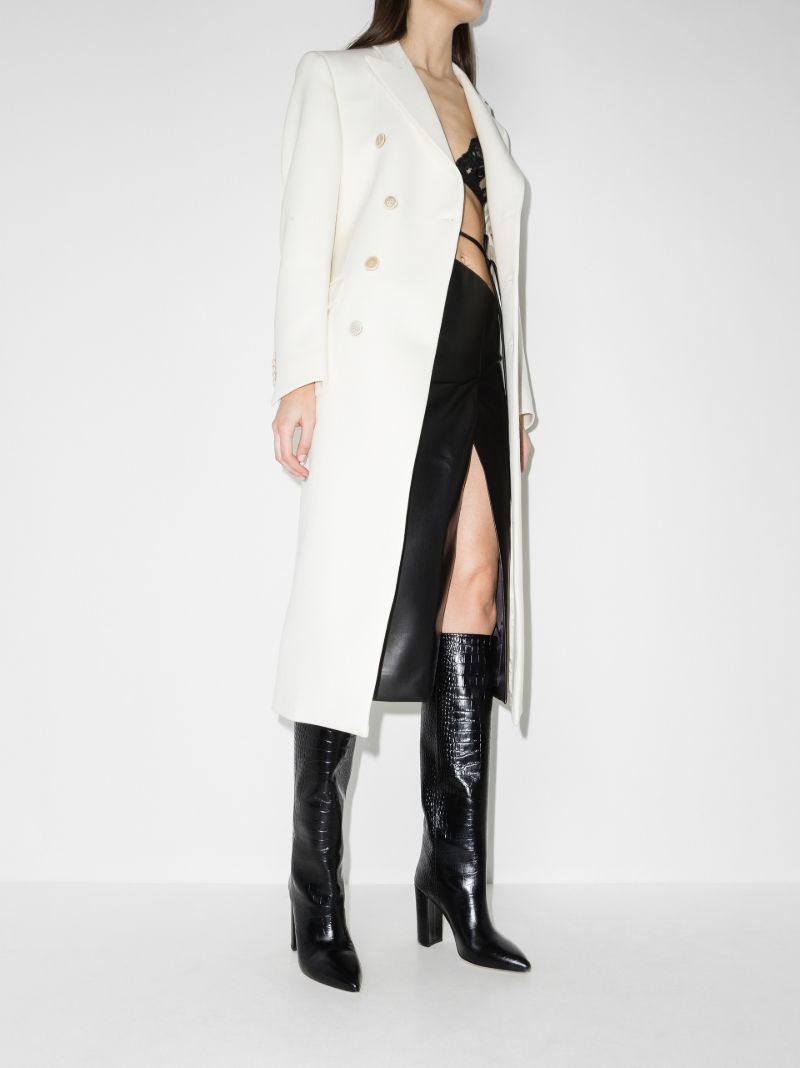 Black 80 Mock Croc Leather Boots