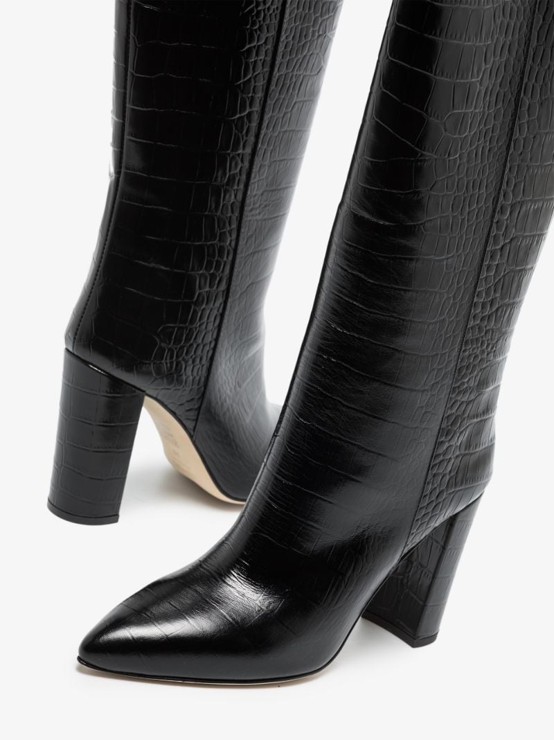 Black 80 Mock Croc Leather Boots