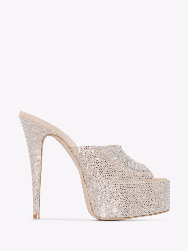 Neutral Holly Marina 130 Crystal Platform Mules