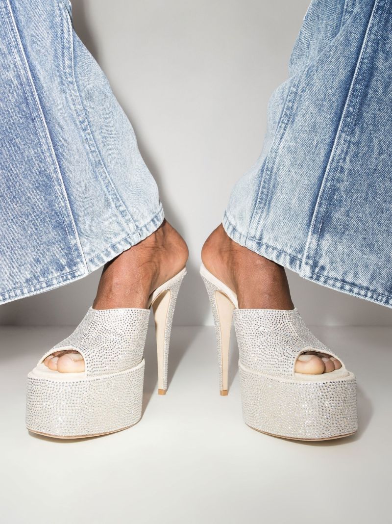 Neutral Holly Marina 130 Crystal Platform Mules