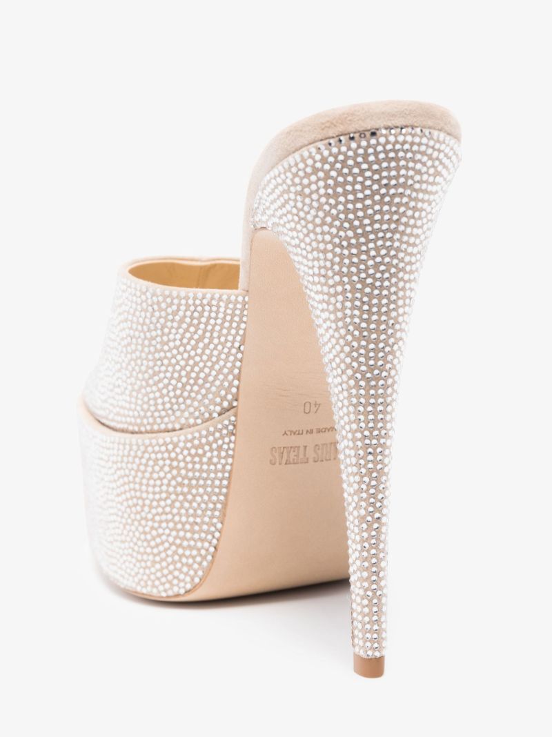 Neutral Holly Marina 130 Crystal Platform Mules