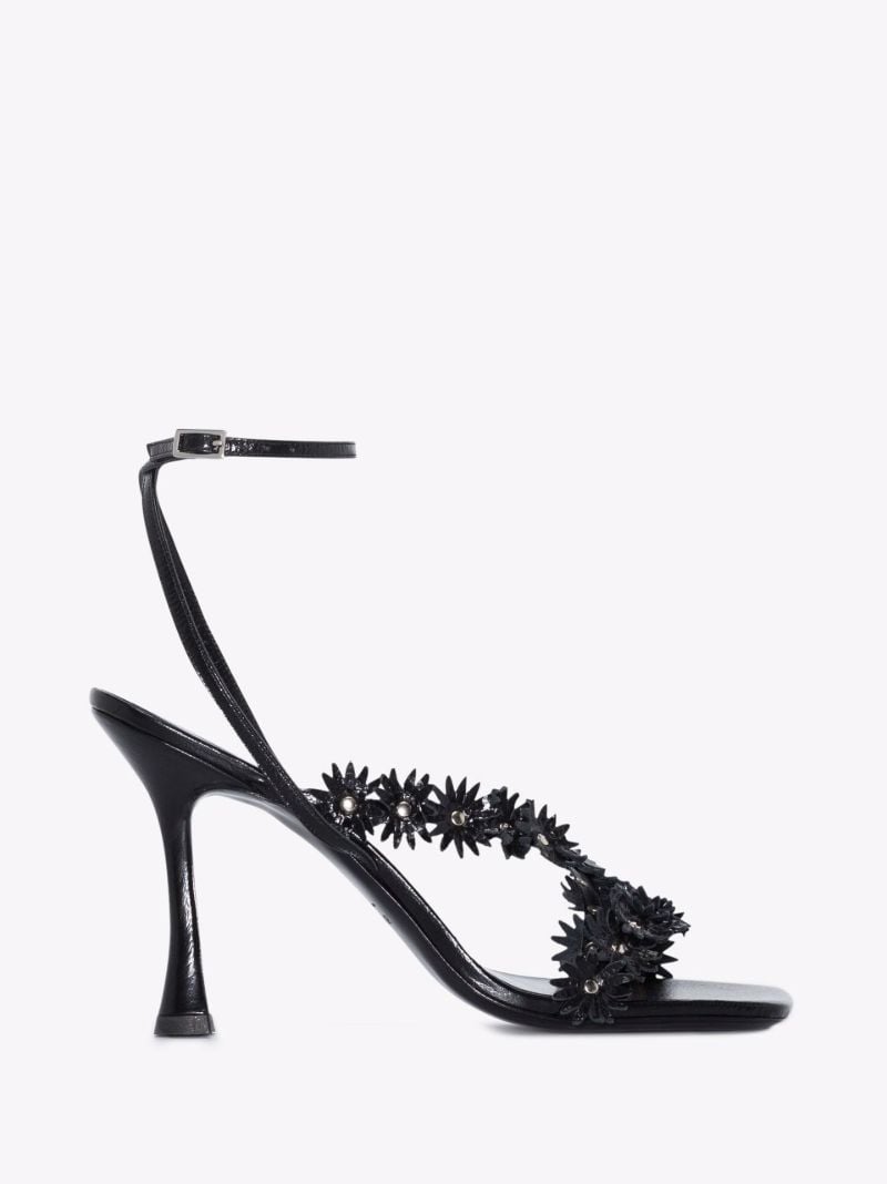 Black Poppy 95 Leather Sandals