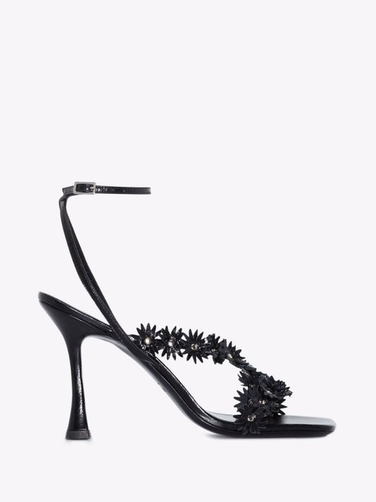 Black Poppy 95 Leather Sandals
