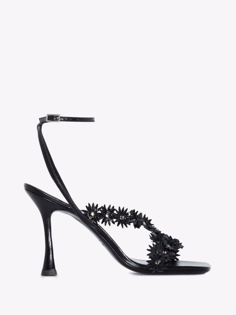 Black Poppy 95 Leather Sandals