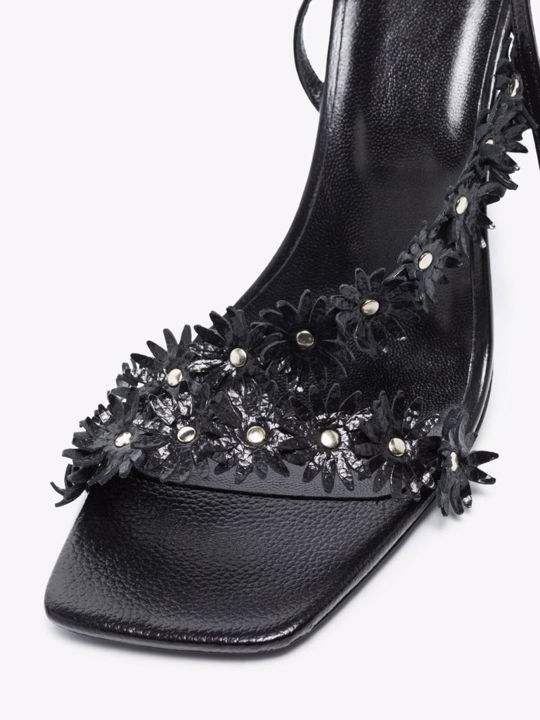 Black Poppy 95 Leather Sandals