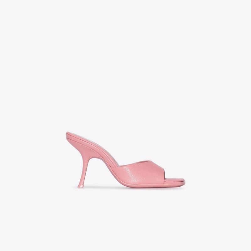 Pink Mora 90 Leather Mules