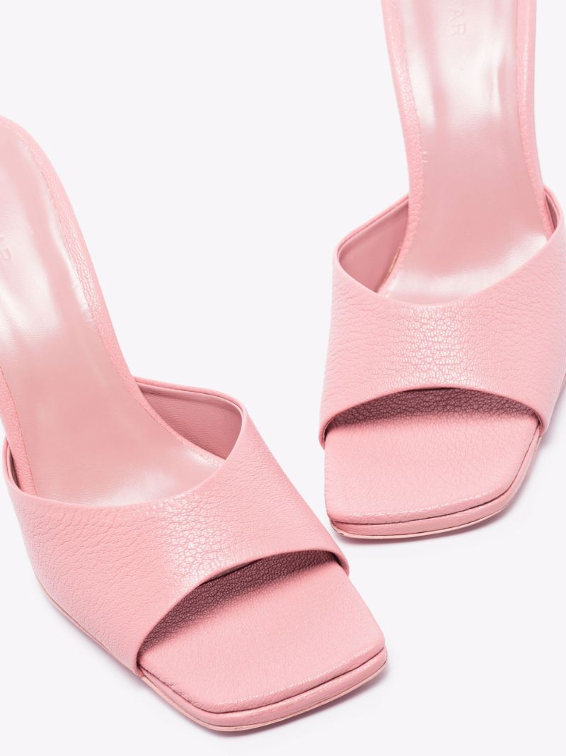 Pink Mora 90 Leather Mules