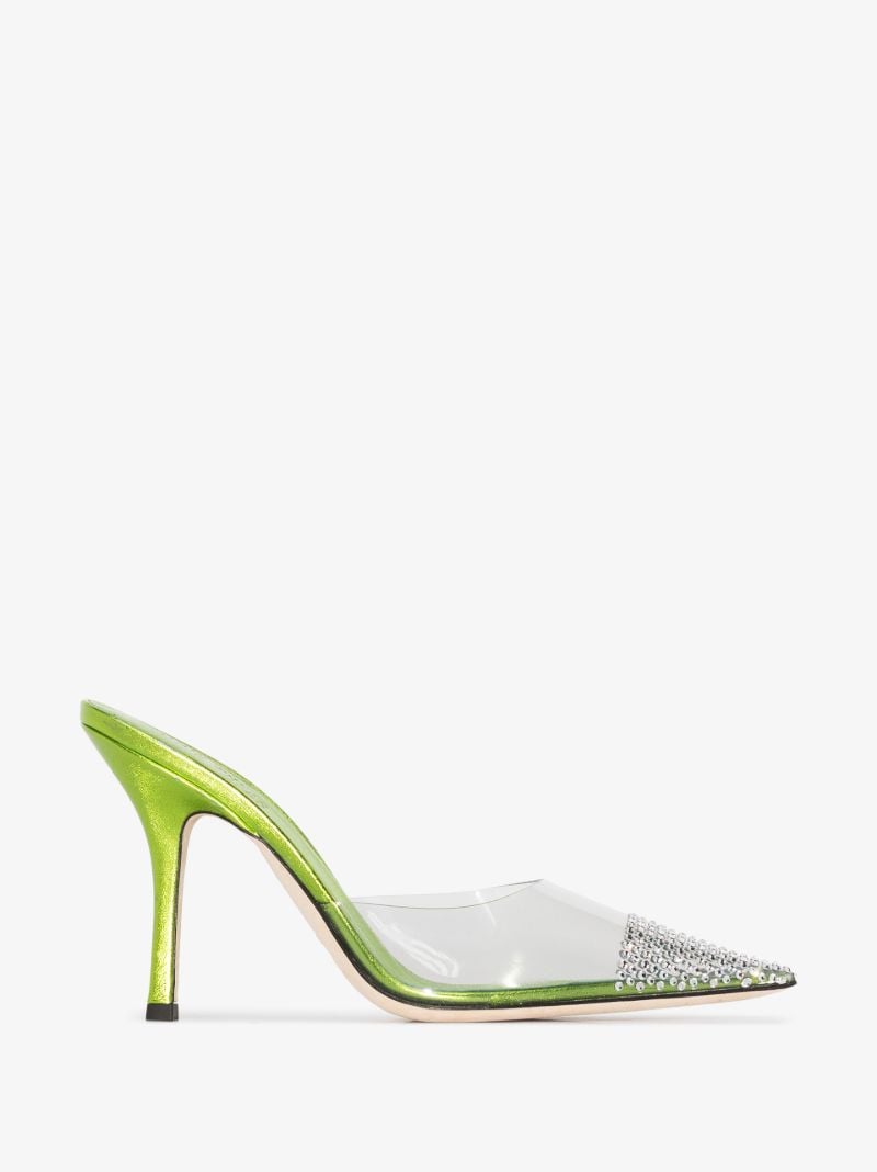 Green Holly 95 Embellished Pvc Mules