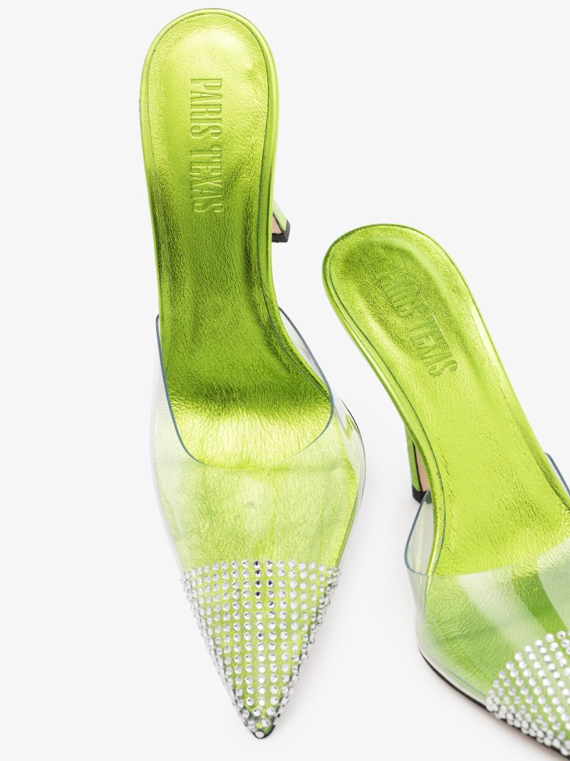 Green Holly 95 Embellished Pvc Mules