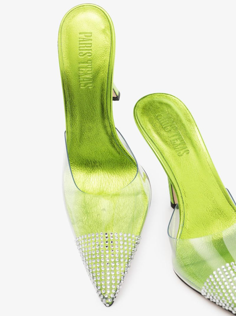 Green Holly 95 Embellished Pvc Mules