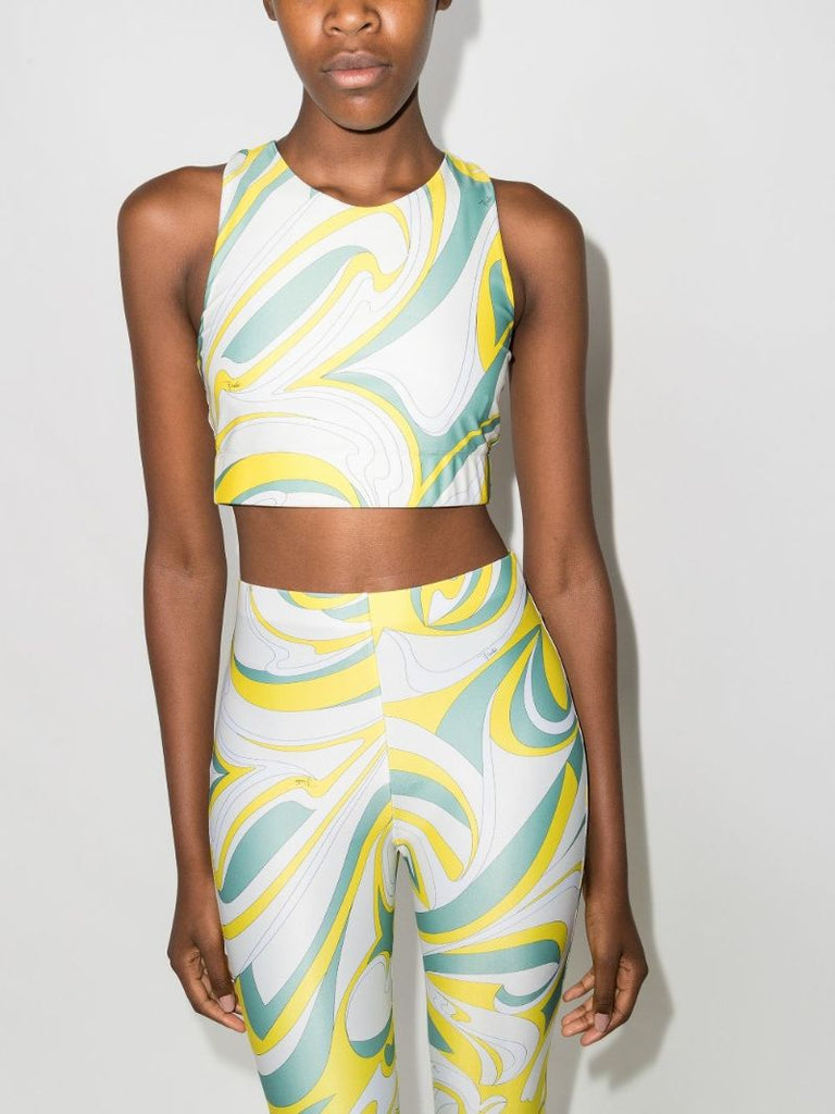 Nuages Print Performance Crop Top