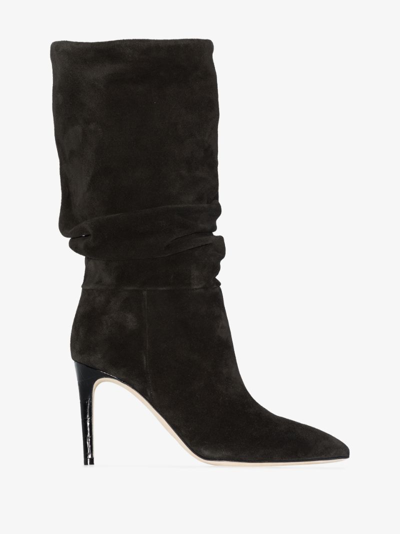 Black 85 Slouched Suede Boots