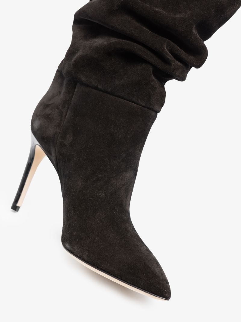 Black 85 Slouched Suede Boots