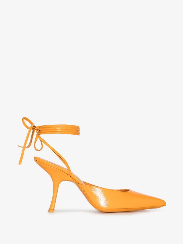 Orange Jen 90 Leather Pumps