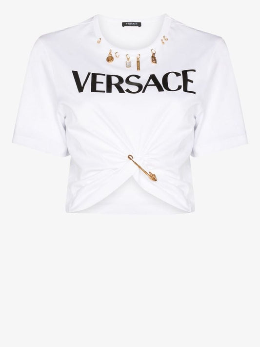 Logo Print Cropped T-shirt