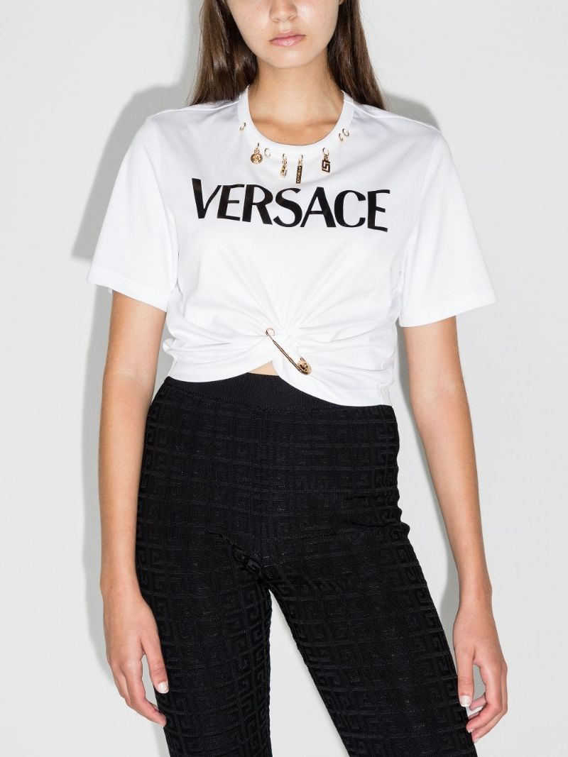 Logo Print Cropped T-shirt
