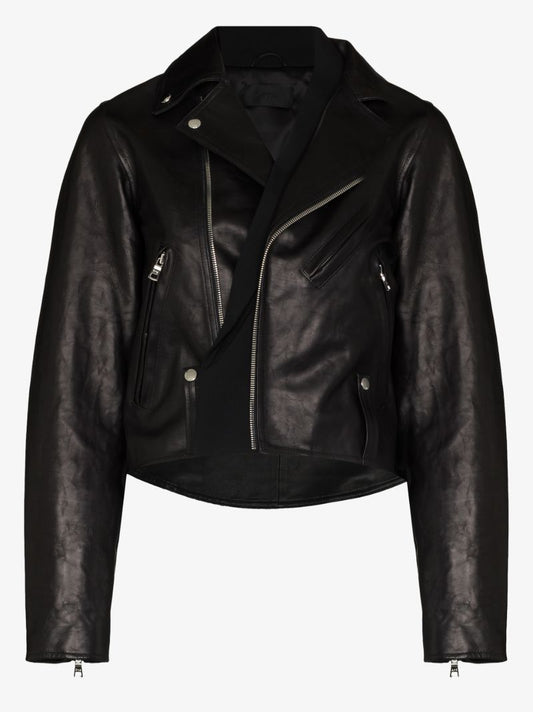 Saige Cropped Leather Jacket