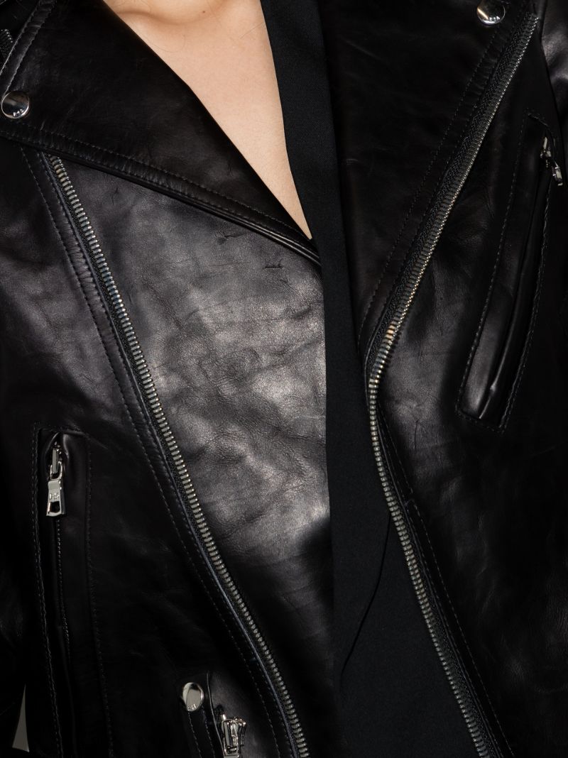 Saige Cropped Leather Jacket