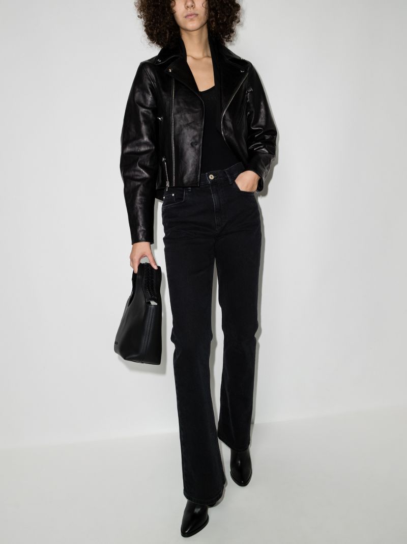 Saige Cropped Leather Jacket