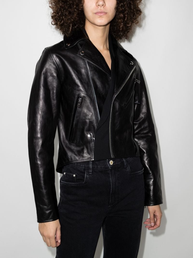 Saige Cropped Leather Jacket
