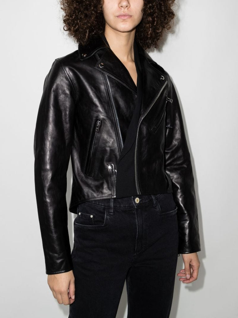 Saige Cropped Leather Jacket