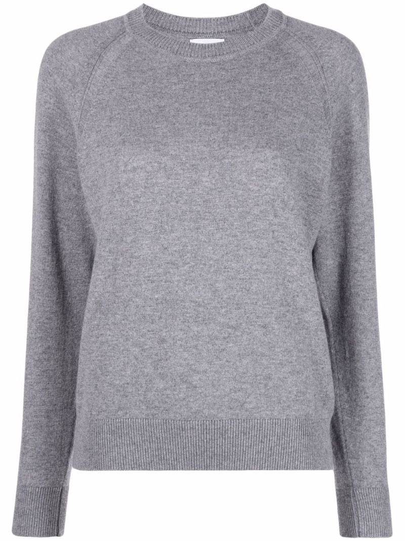 Grey Crew Neck Cashmere Sweater